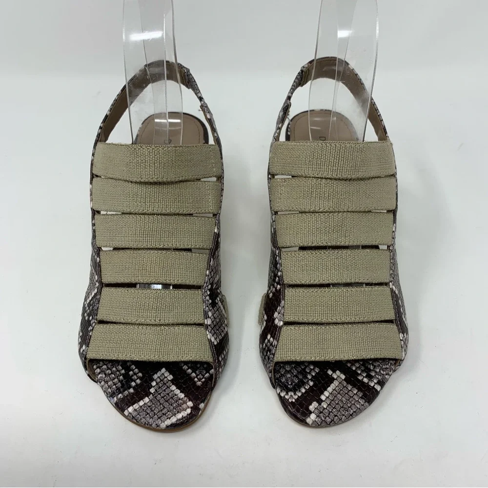 Donald Pliner Kail Low Heel Gold Natural Sandal Size 5